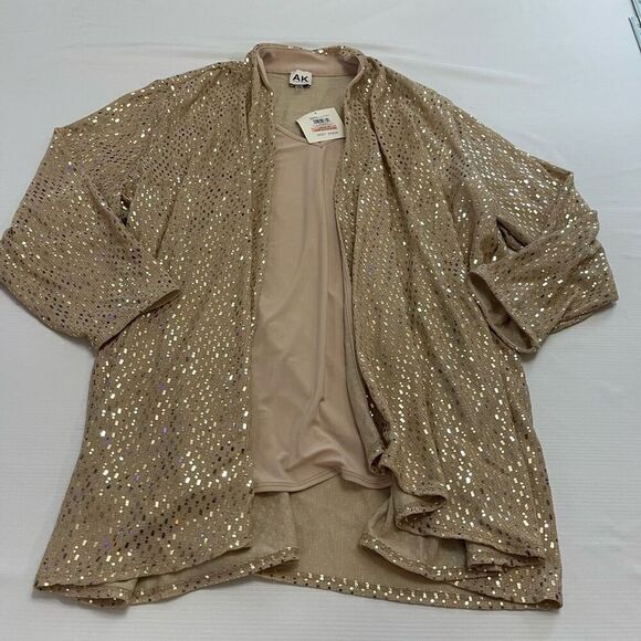 NWT Anne Klein Champagne Gold Top Blouse Plus Size 2X NEW - Picture 1 of 8